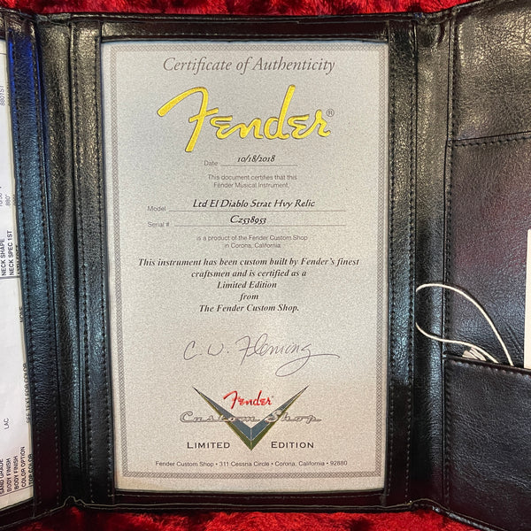 Fender Custom Shop El Diablo Stratocaster - Includes Hardshell Case G-0773 - #CZ538953
