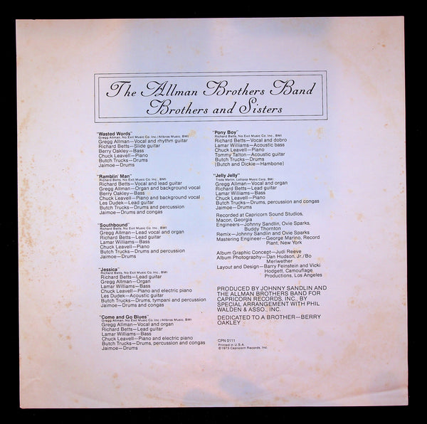 LP-The Allman Brothers Band-Brothers And Sisters