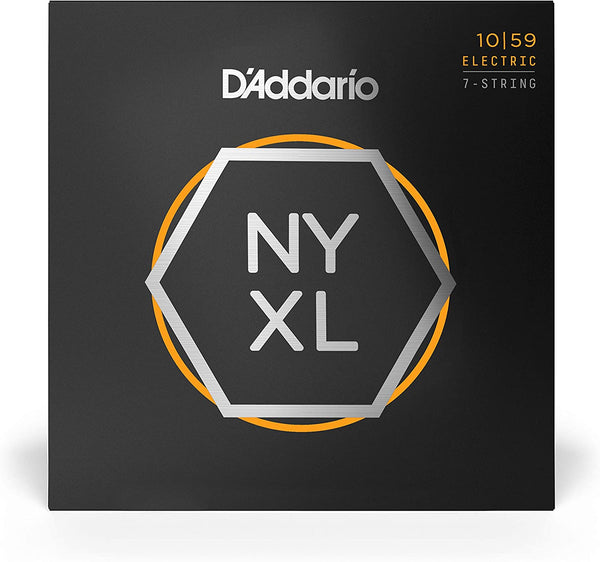 D'addario - NYXL Electric Guitar Strings - NYXL1059 - High Carbon Steel Alloy for Strength, Tuning Stability, Tone - Regular Light, 7-String