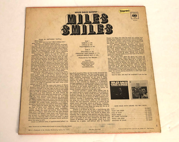Miles Davis Quintet - Miles Smiles LP (Vintage 1967 UK Pressing) *G* USED