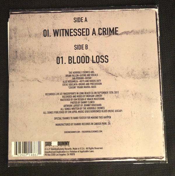 Horrible Crowes - Live From Fingerprints 7" -  (RSD) *VG* USED