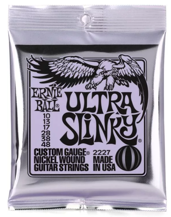 Ernie Ball 2227 Ultra Slinky – 5 Confezioni Corde Per Chitarra Elettrica, Nickel Wound, Gauge 10-48, USA