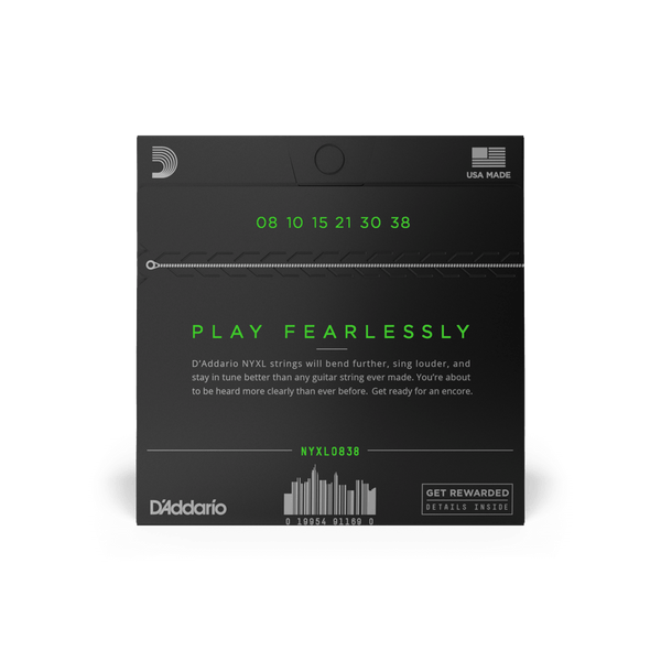 D'addario 08-38 Extra Super Light Electric Guitar Strings NYXL0838