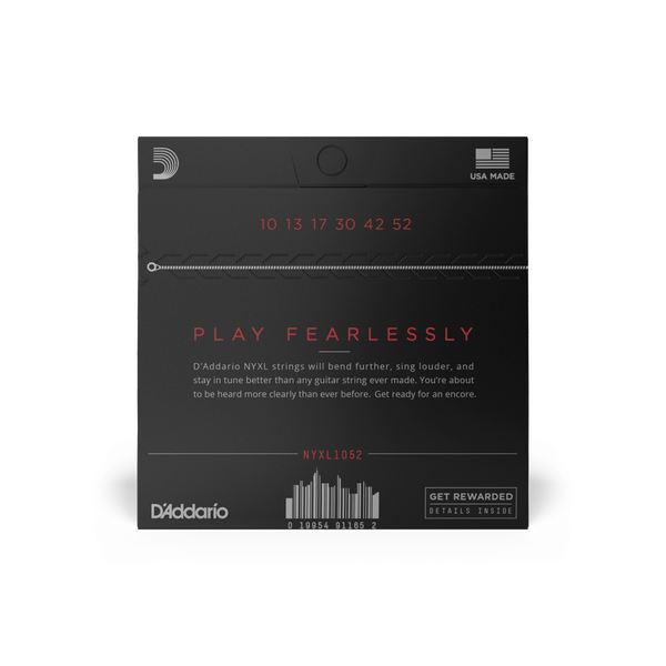 D'addario 10-52 Light Top/Heavy Bottom Electric Guitar Strings NYXL1052