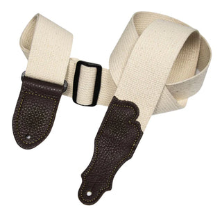 Franklin 2" Cotton Guitar Strap  Natural / Chocolate- Glove Leather