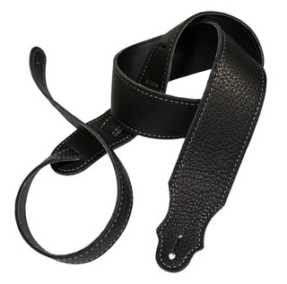 Franklin 2" Purist Glove Leather Black / Silver Guitar Strap