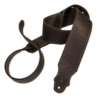 Franklin 2.5" Purist Glove Leather Chocolate / Gold Guitar Strap