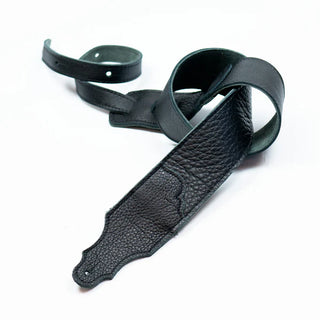 Franklin 2.5" Original Black Glove Leather Guitar Strap Black Stitching