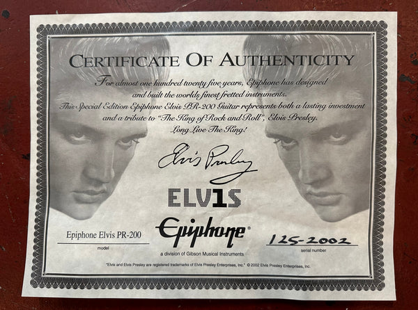 2002 Epiphone Elvis PR-200 LTD 1 of 200 CONSIGNMENT