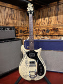 1966 Gretsch silver duke - white/silver owned by Neko Case/ Celebrity signed raffle guitar! GB#859