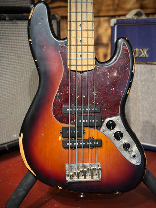 Fender Standard Jazz Bass 5 sting Relic MOD! Three tone Sunburst! GB#869