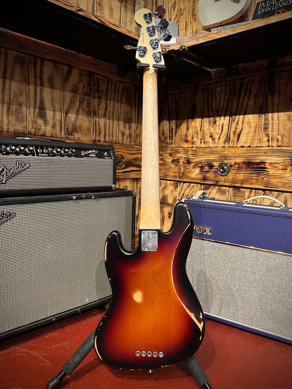 Fender Standard Jazz Bass 5 sting Relic MOD! Three tone Sunburst! GB#869