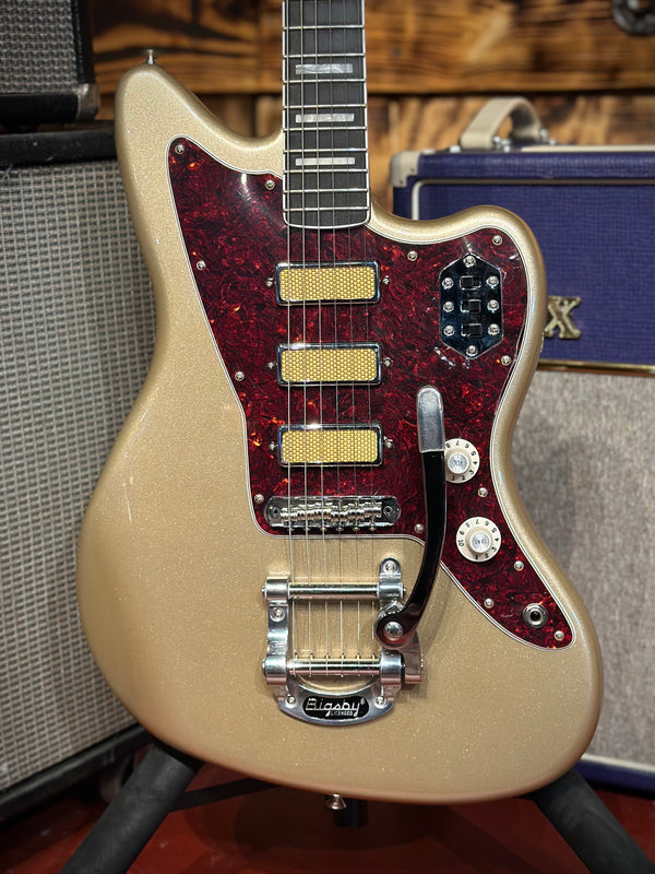 Fender Gold Foil Jazzmaster Electric Guitar - Shoreline Gold - Gig Bag GB#888