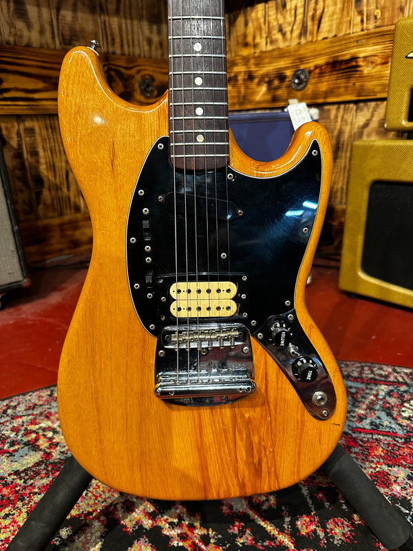 Vintage 1976 Fender Mustang Electric Guitar - Natural Ash - Case 907 - Consignment