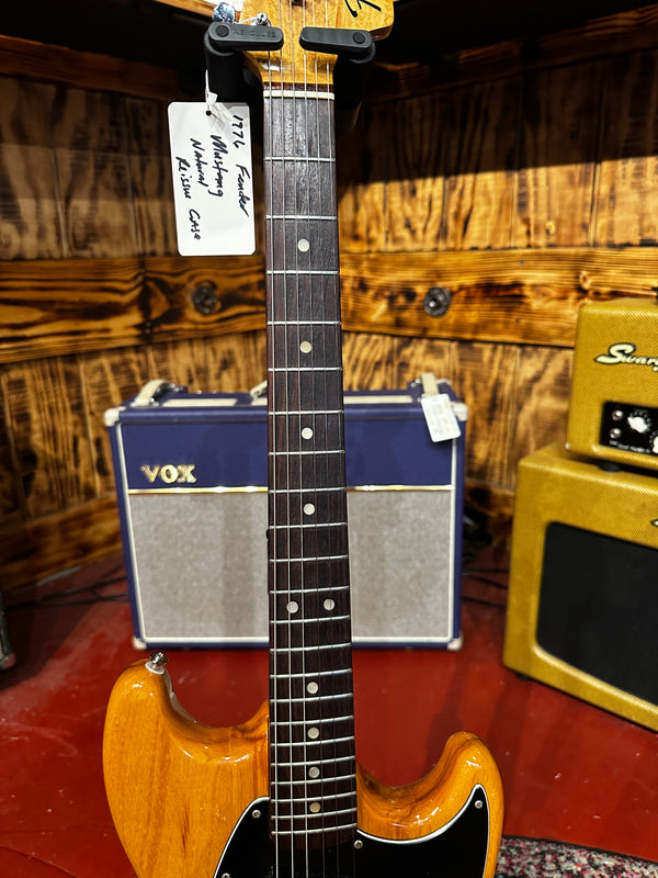 Vintage 1976 Fender Mustang Electric Guitar - Natural Ash - Case 907 - Consignment