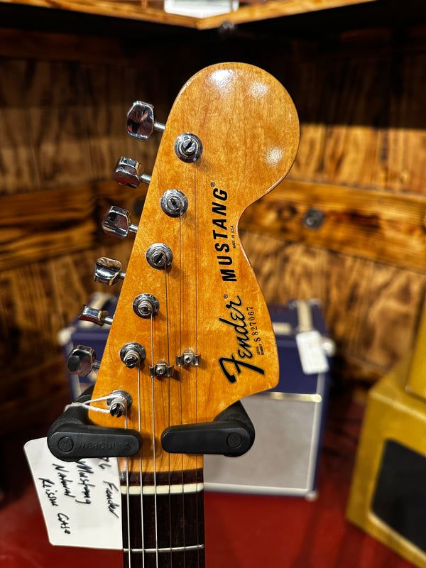 Vintage 1976 Fender Mustang Electric Guitar - Natural Ash - Case 907 - Consignment