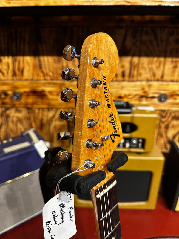 Vintage 1976 Fender Mustang Electric Guitar - Natural Ash - Case 907 - Consignment