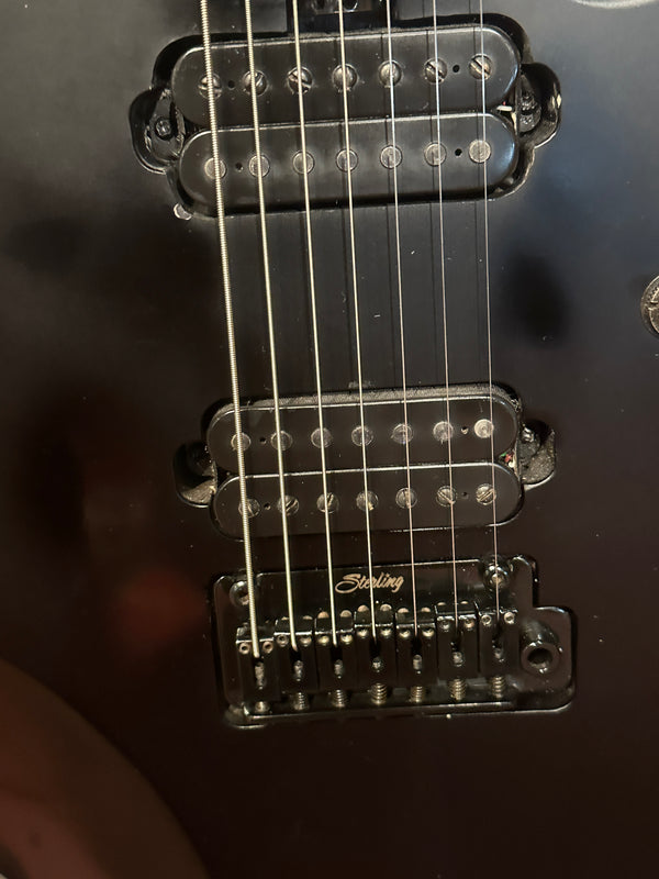 Sterling JP 70 Flat Black 7 String Guitar w/ Case #943