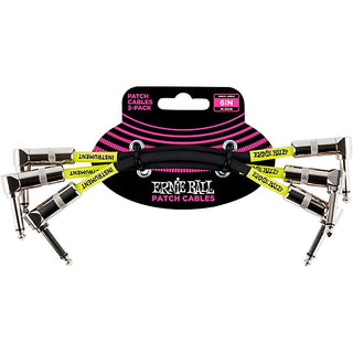 Ernie Ball Ernie Ball 6" Instrument Patch Cable 3-Pack - 6 in. Black