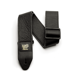 Ernie Ball - Tri-Glide 2in Italian Leather Guitar Strap/Bass Strap - Black