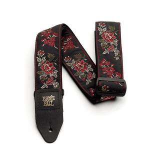 Ernie Ball - Classic Jacquard Guitar Strap/Bass Strap - Red Rose