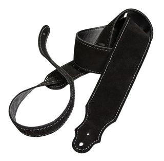 Franklin 3" The Leather Purist Black / Silver stitching Guitar Strap