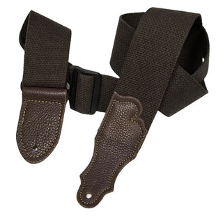 Franklin 2" Cotton Guitar Strap Chocolate - Glove Leather