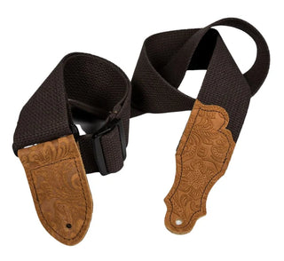 Franklin 2" Cotton Guitar Strap - Embossed Suede End Tab