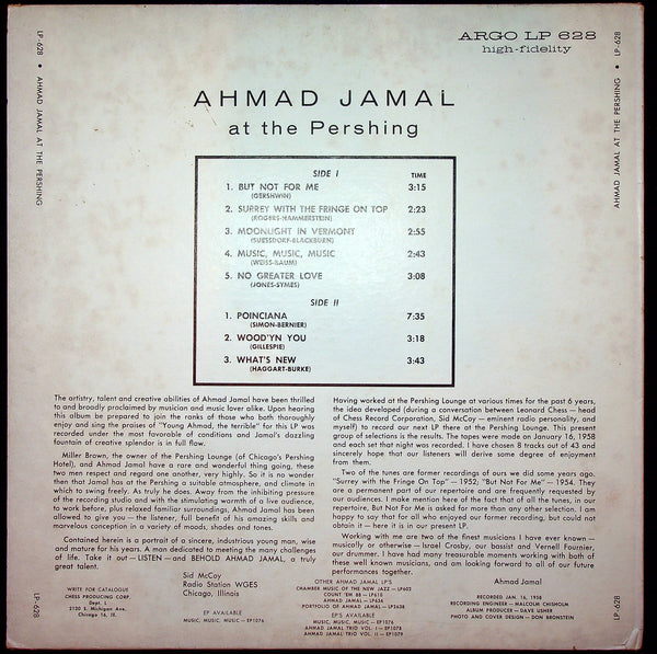 LP-Ahmad Jamal Trio-At The Pershing: But Not For Me