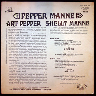 Used Vinyl-Art Pepper/Shelly Manne-Pepper Manne-LP