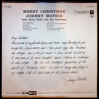 Used Vinyl-Johnny Mathis-Merry Christmas-LP