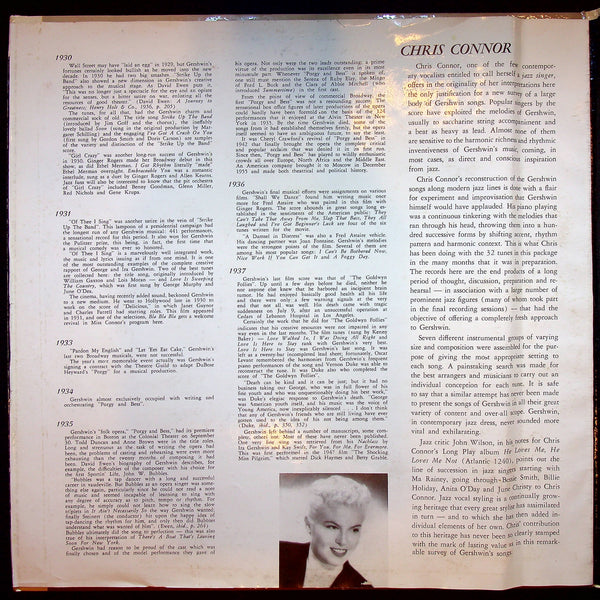 Used Vinyl-Chris Connor-Chris Connor Sings The George Gershwin Almanac Of Song-LP