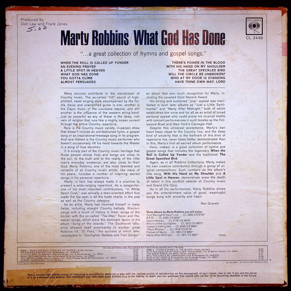 Used Vinyl-Marty Robbins-What God Has Done-LP