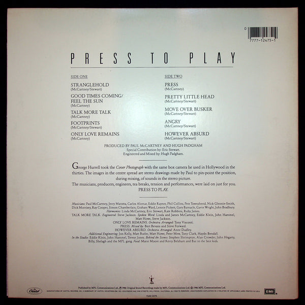 LP-Paul McCartney-Press To Play