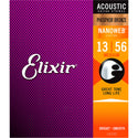 Elixir Phosphor Bronze Acoustic Guitar Strings With NANOWEB Coating, Medium (.013-.056) 16102