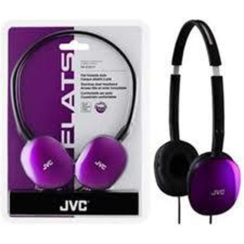 JVC HAS160V Flats Lightweight Folding Headphones On Ear (Violet) NEW