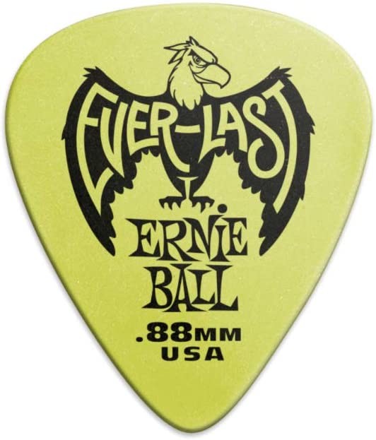 Ernie Ball - Everlast Guitar Picks, Green .88mm, 12-pack