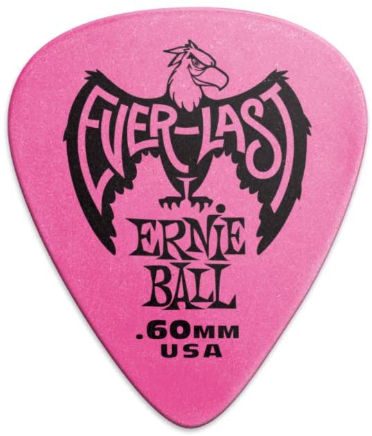 Ernie Ball - Everlast Guitar Picks, Pink .60mm, 12-pack