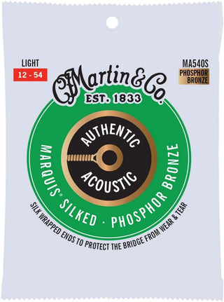 Martin Guitar - Authentic Acoustic MA540S Marquis Silked 92/8 Phosphor Bronze Acoustic Strings, Light-Gauge