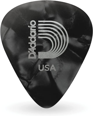 D'Addaro - Celluloid Guitar Picks - Natural Feel, Warm Tone - Black, Light, 10-pack
