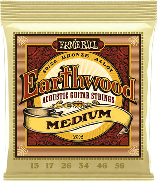 Ernie Ball - Earthwood Medium 80/20 Bronze Acoustic Guitar Strings, 13-56 Gauge (P02002)