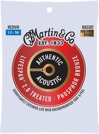 Martin Guitar - Authentic Acoustic Lifespan 2.0 MA550T, 92/8 Phosphor Bronze, Treated Medium-Gauge Strings