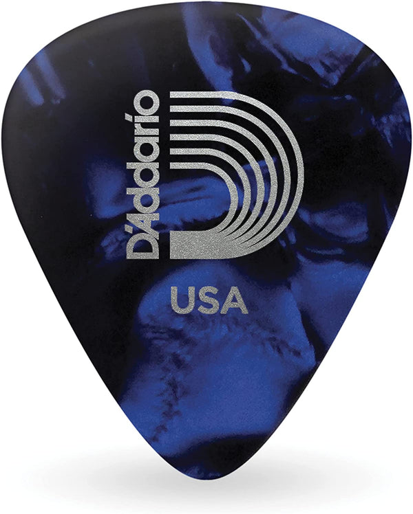 D'Addaro - Celluloid Guitar Picks - Natural Feel, Warm Tone - Blue, Light, 10-pack