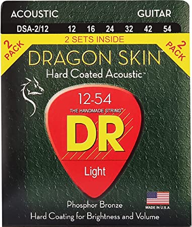 DR Strings - DRAGON SKIN Acoustic Guitar Strings 12-54 (2 PACK)
