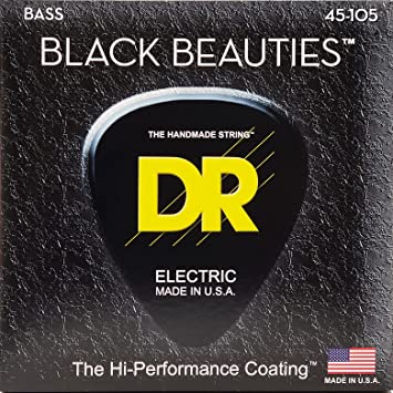 DR Strings Bass Strings, Black Beauties - Extra-Life, Black-Coated 45-105