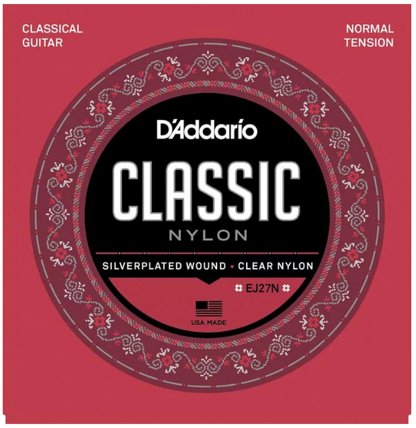 D'Addario - EJ27N Student Silver-Plated Nylon Core Classical Guitar Strings - Normal Tension