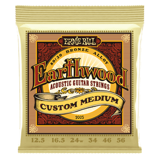 Ernie Ball - Earthwood Custom Medium 80/20 Bronze Acoustic Guitar Strings, 12.5-56 Gauge (P02005)