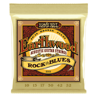 Ernie Ball - Earthwood Rock and Blues w/ Plain G 80/20 Bronze Acoustic Guitar Strings, 10-52 Gauge (P02008)
