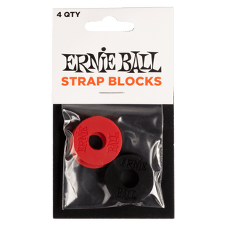 Ernie Ball Strap Blocks 4pk Red and Black