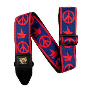 ERNIE BALL RED AND BLUE PEACE LOVE DOVE JACQUARD STRAP